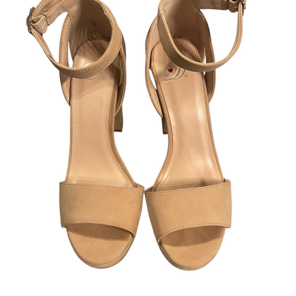Chic Nude Ankle Strap Heels - Picture 2 of 3